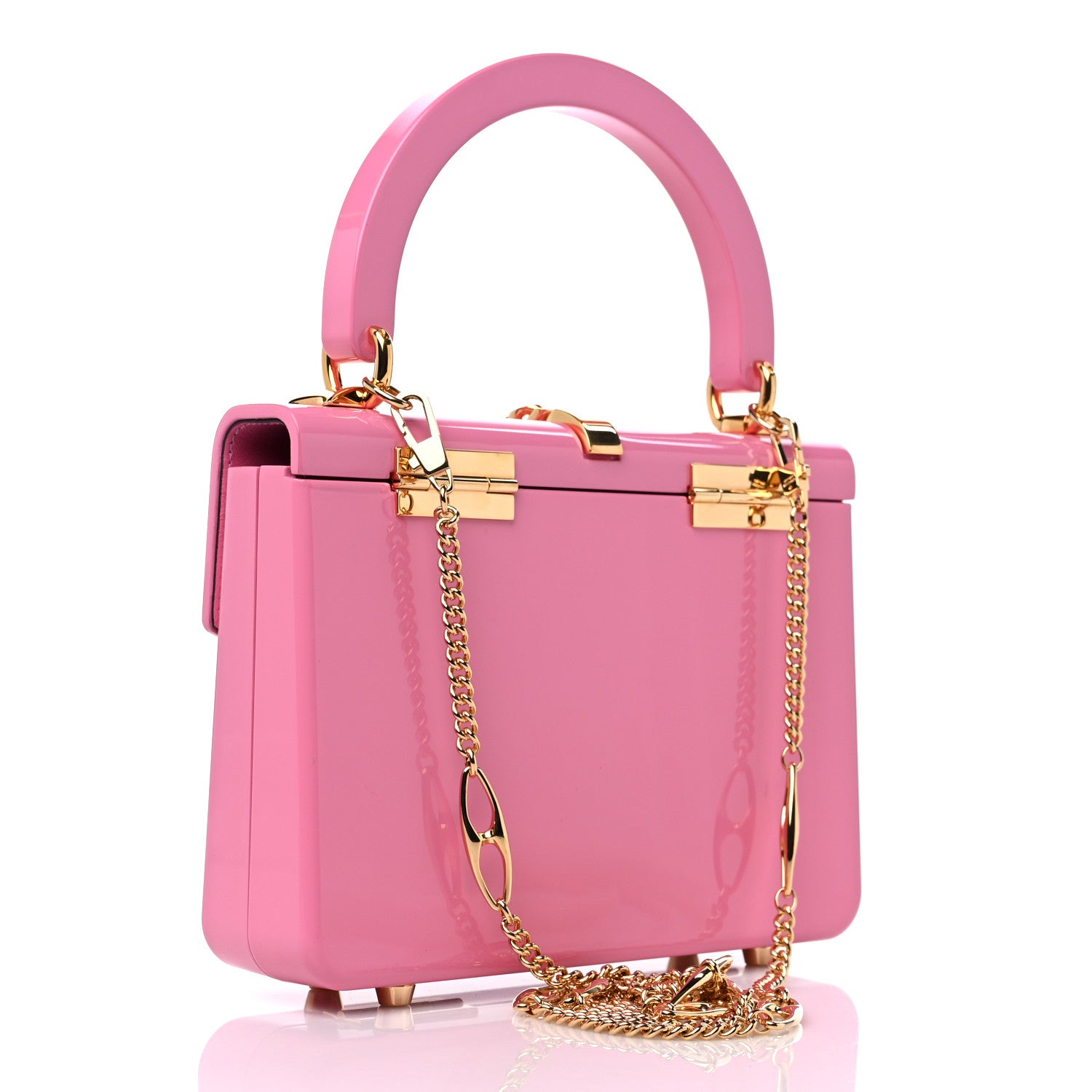 Gucci Plexiglass Mini Sylvie 1969 Top Handle Bag Pink 3 of 10