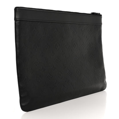Louis Vuitton Calfskin Monogram Shadow Discovery Pochette Black 3 of 13