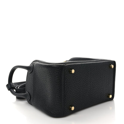 Hermes Taurillon Clemence Mini Lindy 20 Black 4 of 14