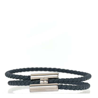 Hermes Swift Double Wrap Cord Tournis Tresse Bracelet T3 Bleu Tempete 1 of 5