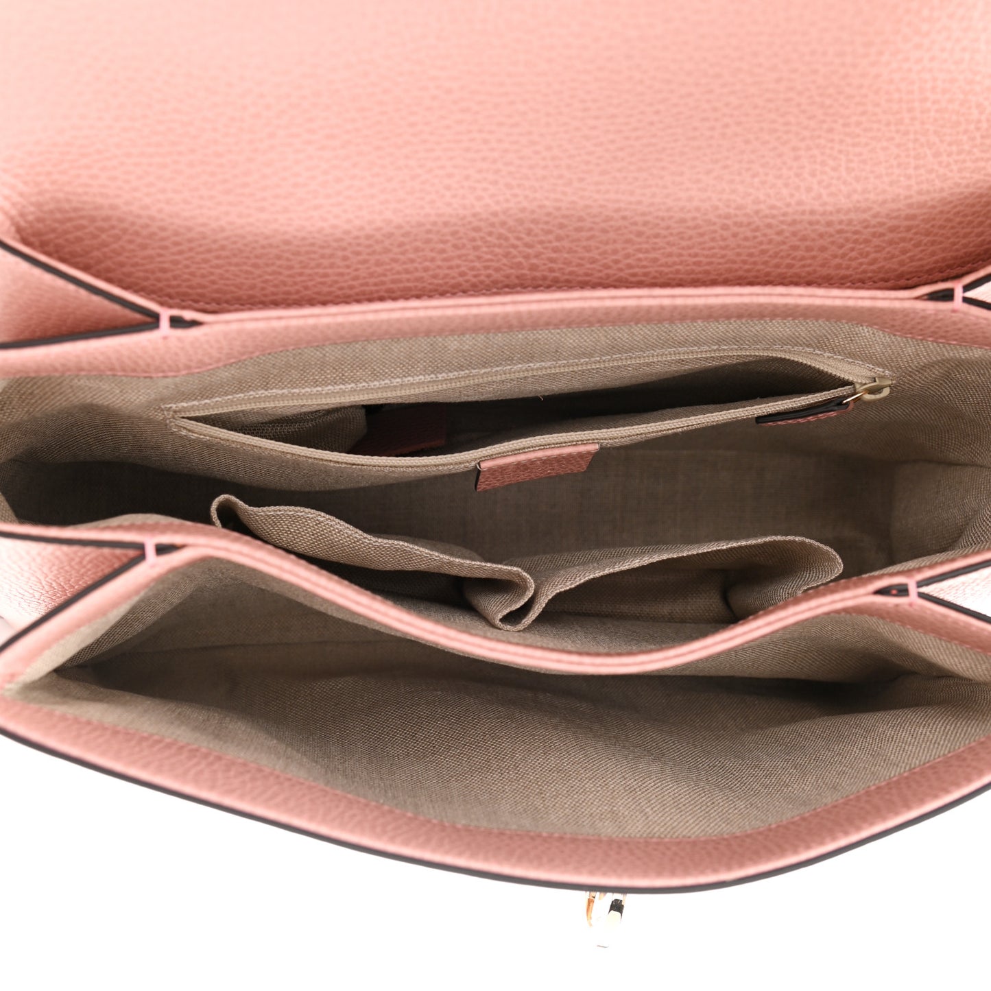Dollar Calfskin Medium Interlocking G Top Handle Shoulder Bag Soft Pink