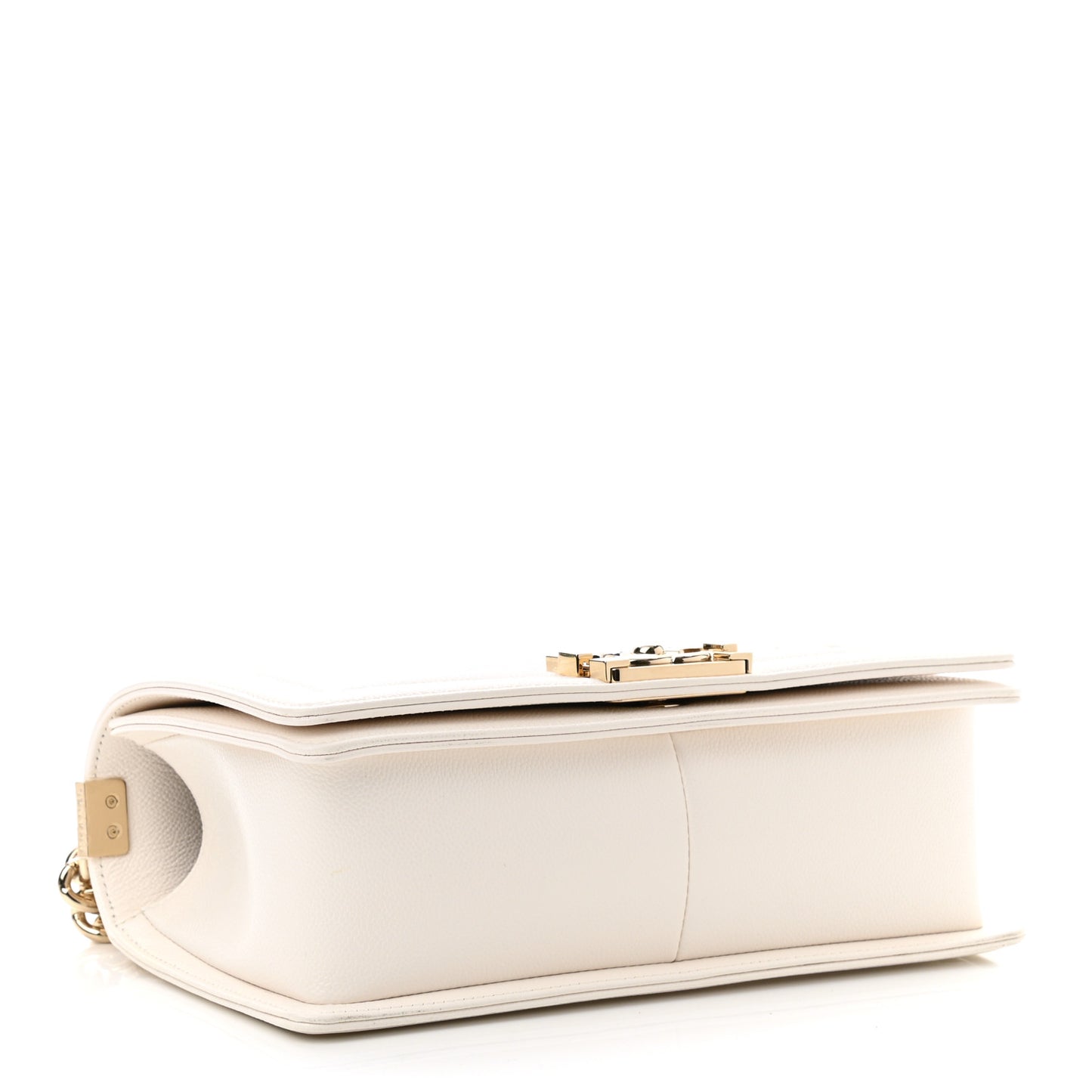 Caviar Quilted Medium Boy Flap White