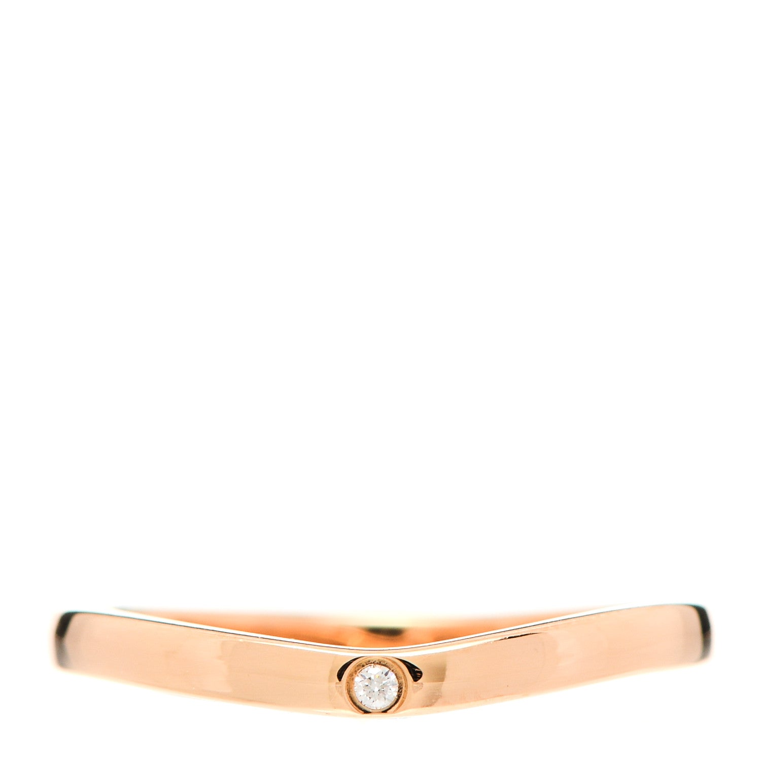 Cartier 18K Pink Gold 3 Diamond Ballerine Wedding Band Ring 49 4.75 2 of 8