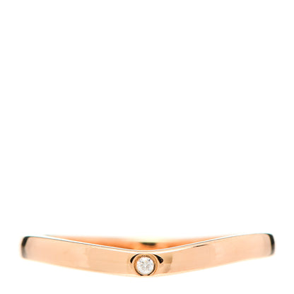 Cartier 18K Pink Gold 3 Diamond Ballerine Wedding Band Ring 49 4.75 2 of 8
