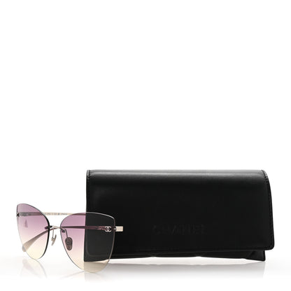 Chanel Titanium Frameless Cat Eye CC Sunglasses 4273-T Purple 16 of 16