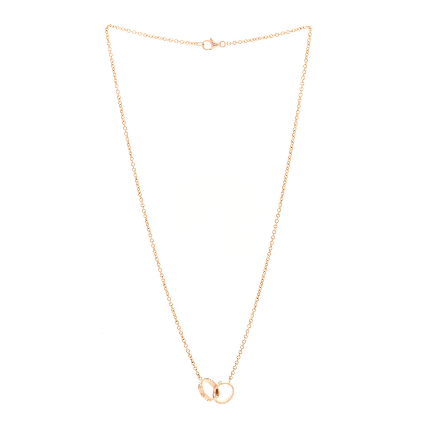 Cartier 18K Pink Gold Interlocking LOVE Necklace 3 of 5