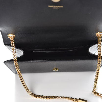 Saint Laurent Grain De Poudre Medium Classic Monogram Kate Satchel Black 5 of 7