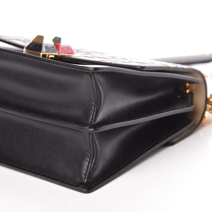 Fendi Vitello Liberty Bi-Color FF 1974 Embossed Small Kan I Shoulder Bag Black Maya 9 of 10