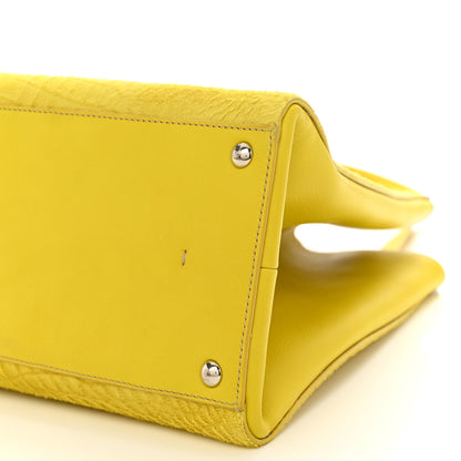 Fendi Vitello Calf Hair Crocodile Embossed Large 3Jours Tote Sunflower Cedro 11 of 11