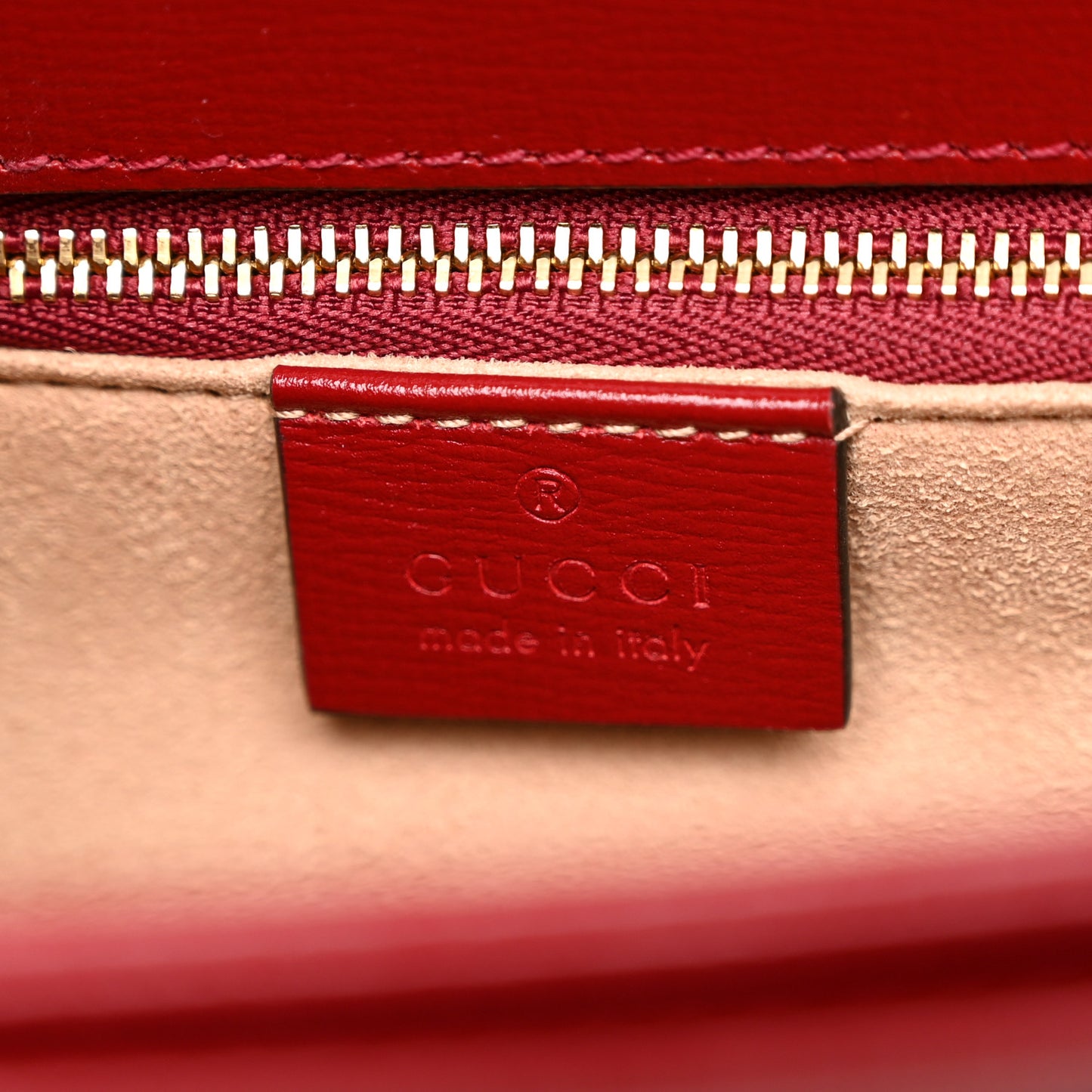 GG Supreme Monogram Azalea Calfskin Horsebit 1955 Shoulder Bag Beige Ebony New Cherry Red