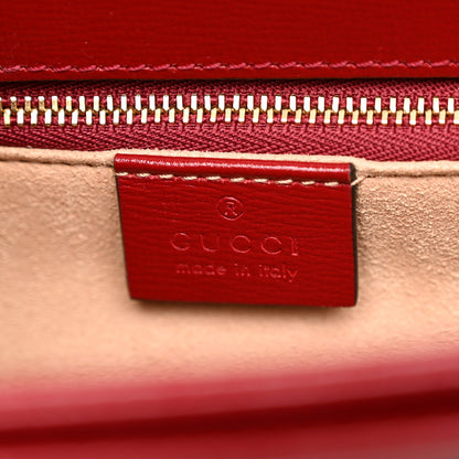 Gucci GG Supreme Monogram Azalea Calfskin Horsebit 1955 Shoulder Bag Beige Ebony New Cherry Red 6 of 11