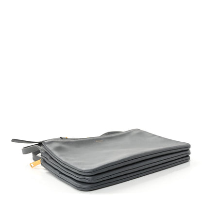 Celine Lambskin Small Trio Crossbody Bag Medium Grey 4 of 12