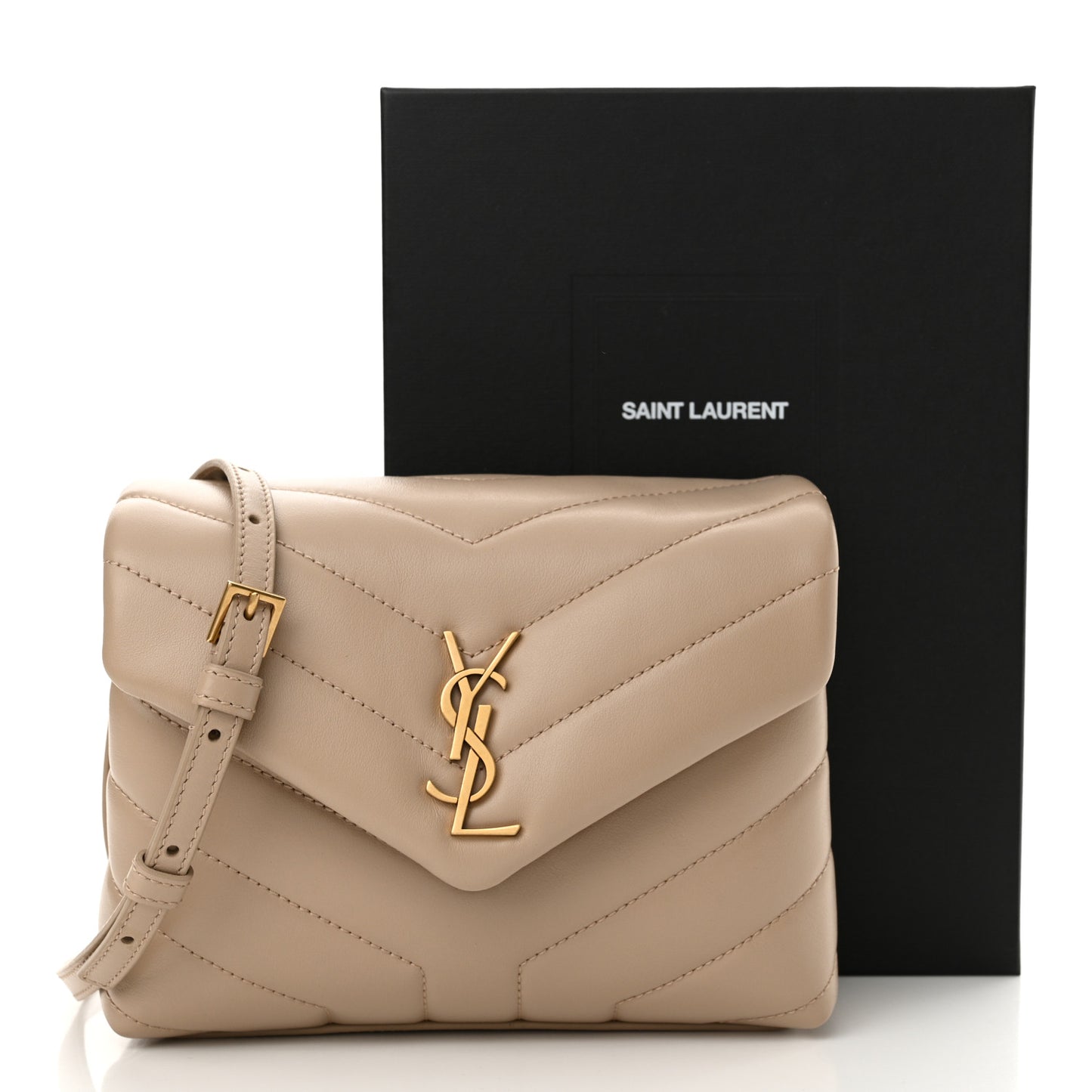 Calfskin Y Quilted Monogram Toy Loulou Crossbody Bag Dark Beige