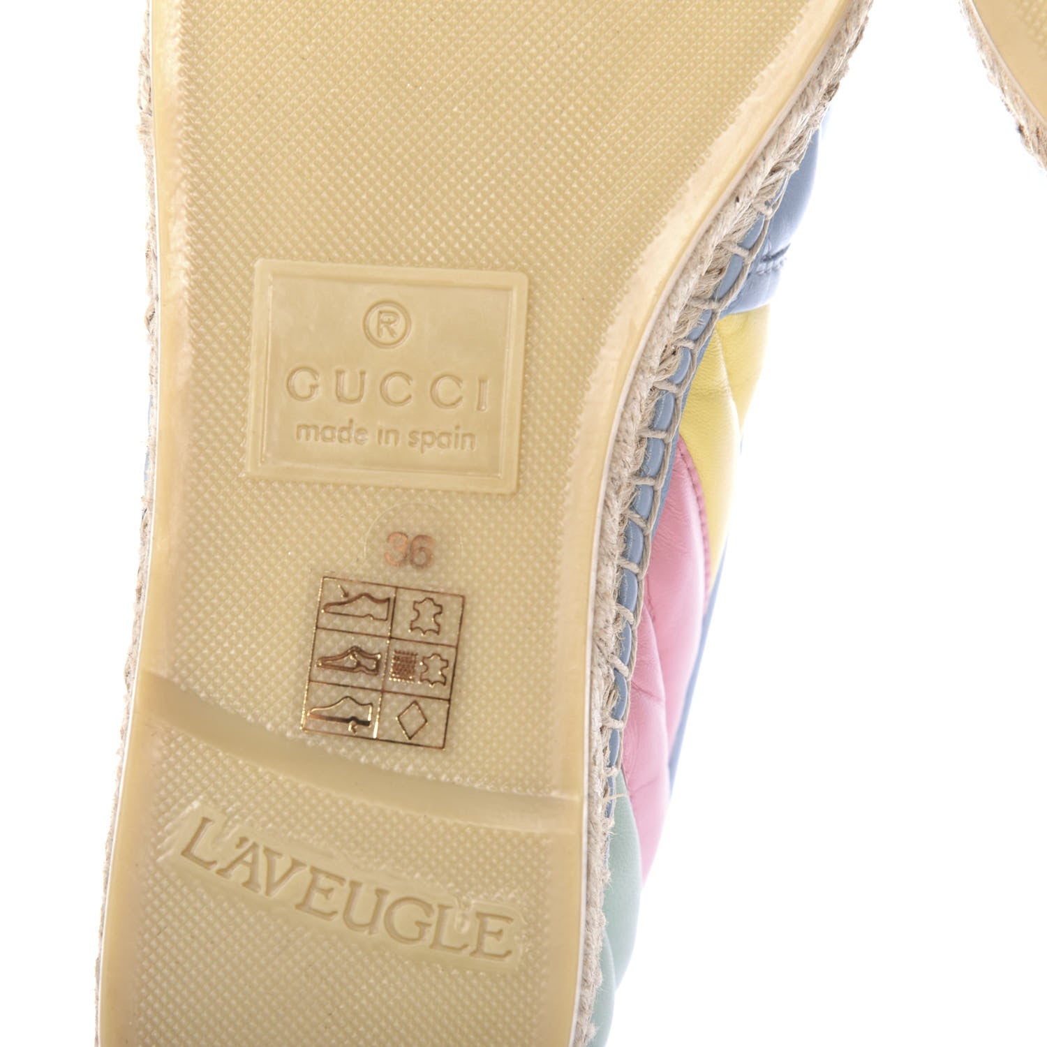Gucci Nappa Matelasse Diagonal GG Marmont Espadrilles 36 Multicolor Pastel 9 of 11