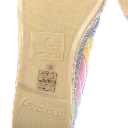 Gucci Nappa Matelasse Diagonal GG Marmont Espadrilles 36 Multicolor Pastel 9 of 11