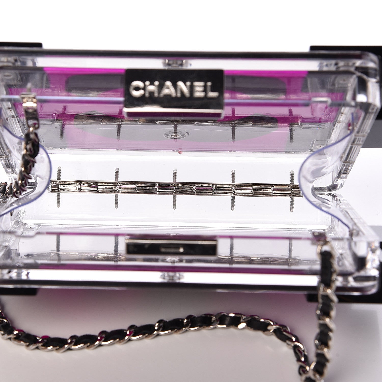 Chanel Plexiglass Boy Brick Lego Clutch Black Pink 5 of 11