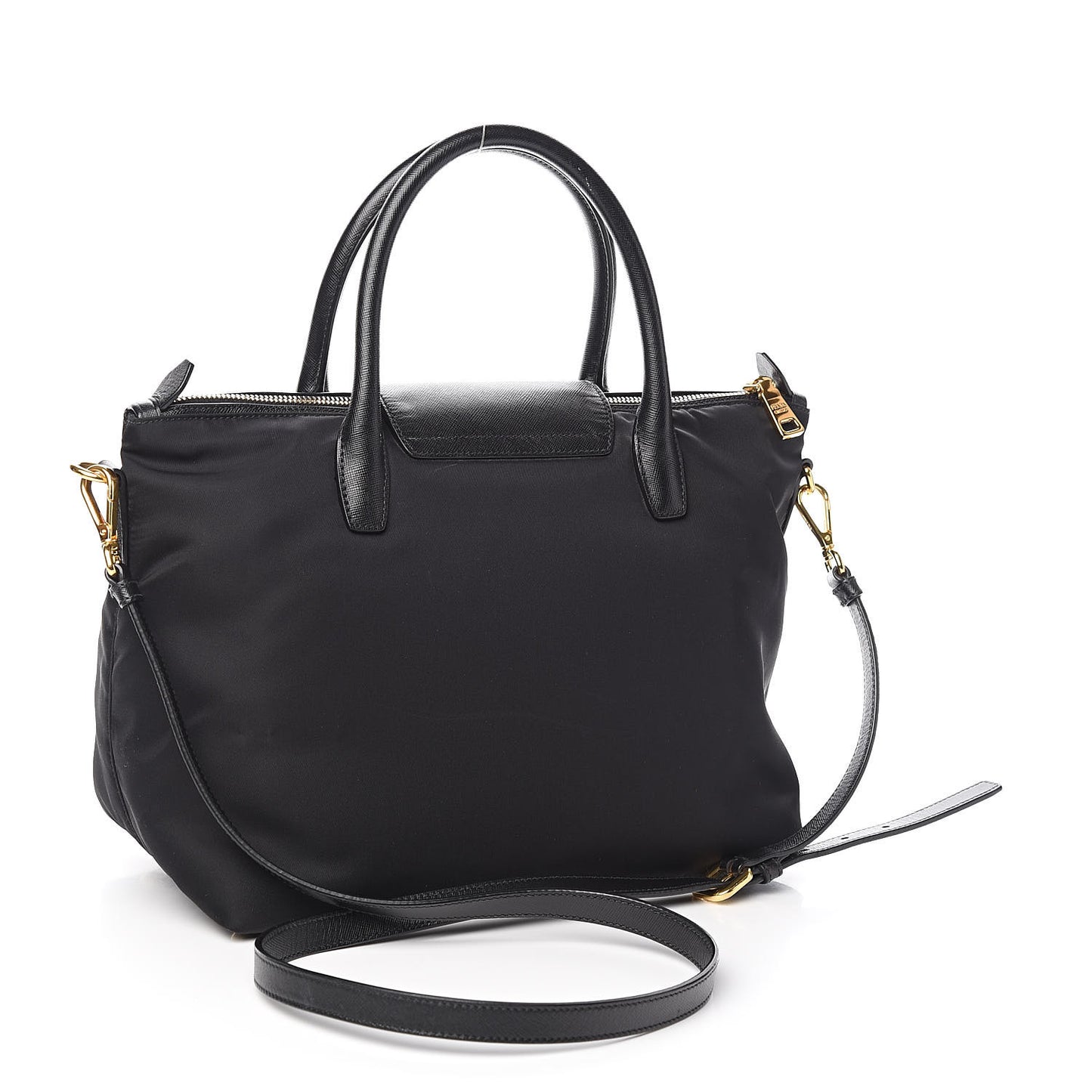 Tessuto Nylon Saffiano Tote Black