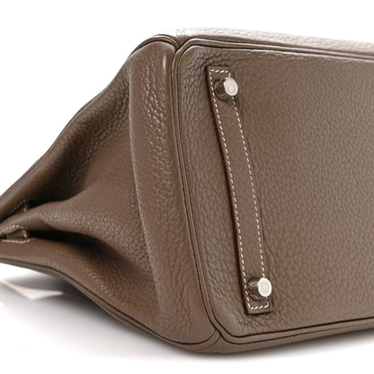 Hermes Taurillon Clemence Birkin 30 Etoupe 9 of 10