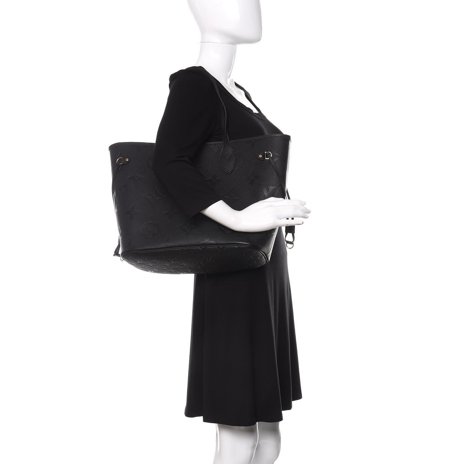 Louis Vuitton Empreinte Monogram Giant Neverfull MM Black 2 of 10