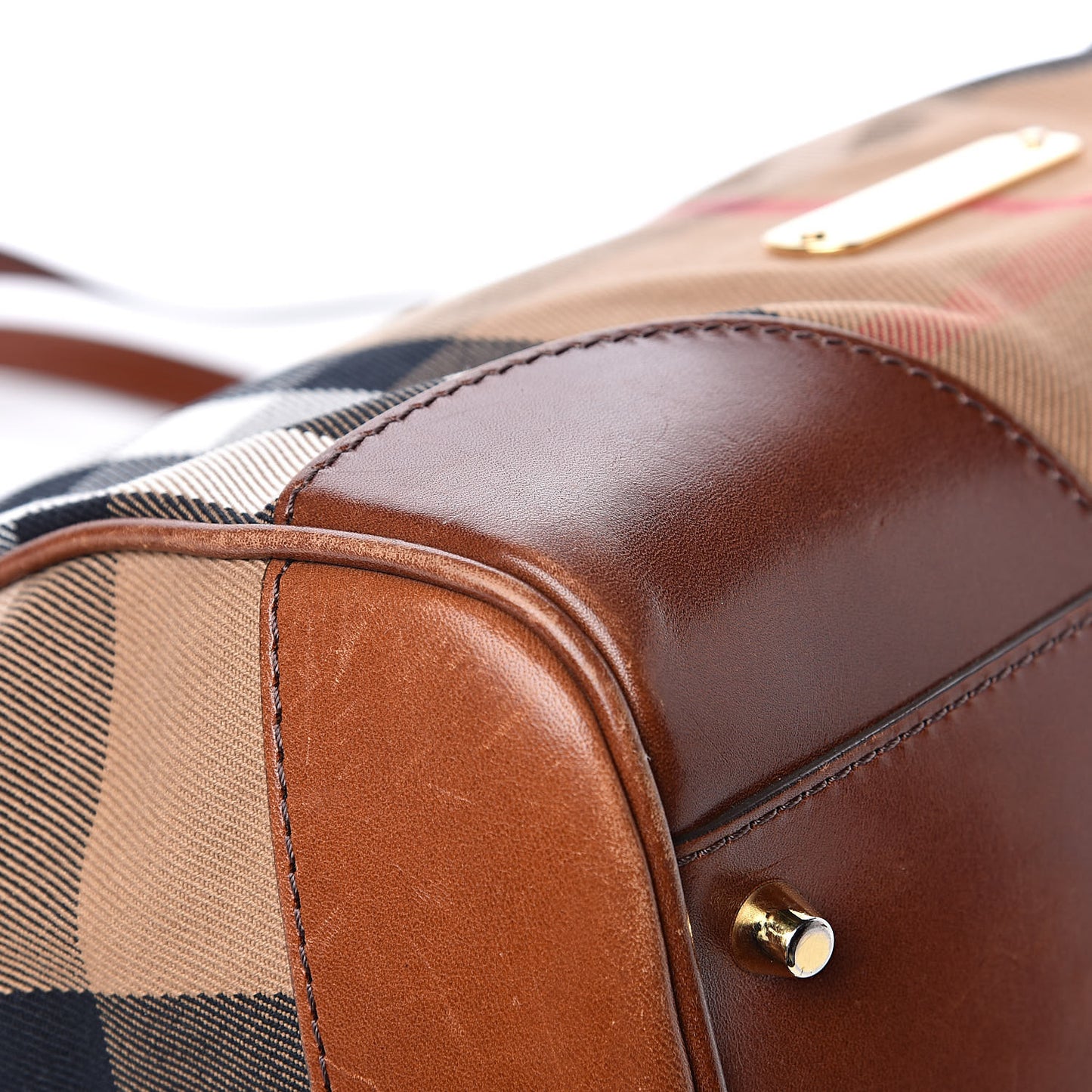 House Check Small Canterbury Tote Dark Tan