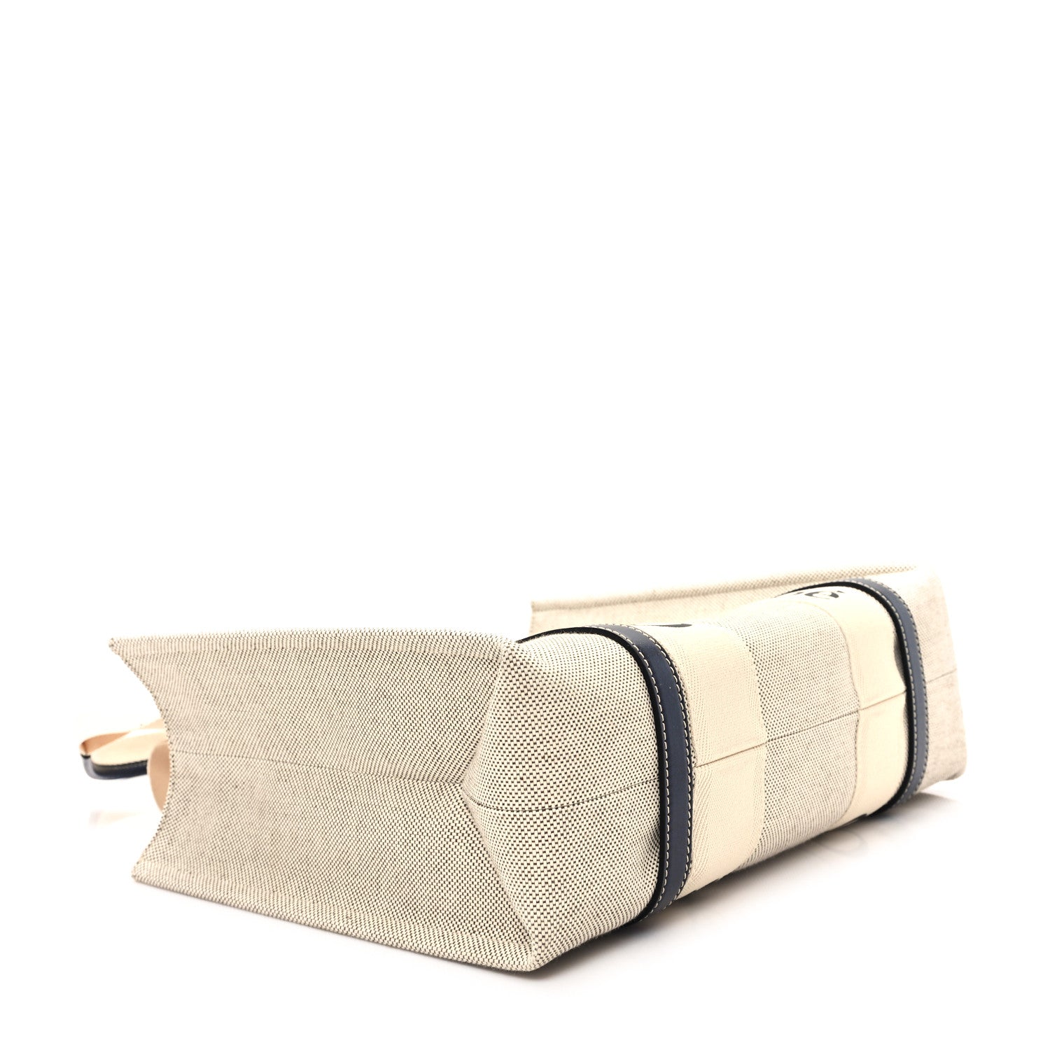 Chloe Linen Calfskin Medium Woody Ribbon Tote White Blue 4 of 11