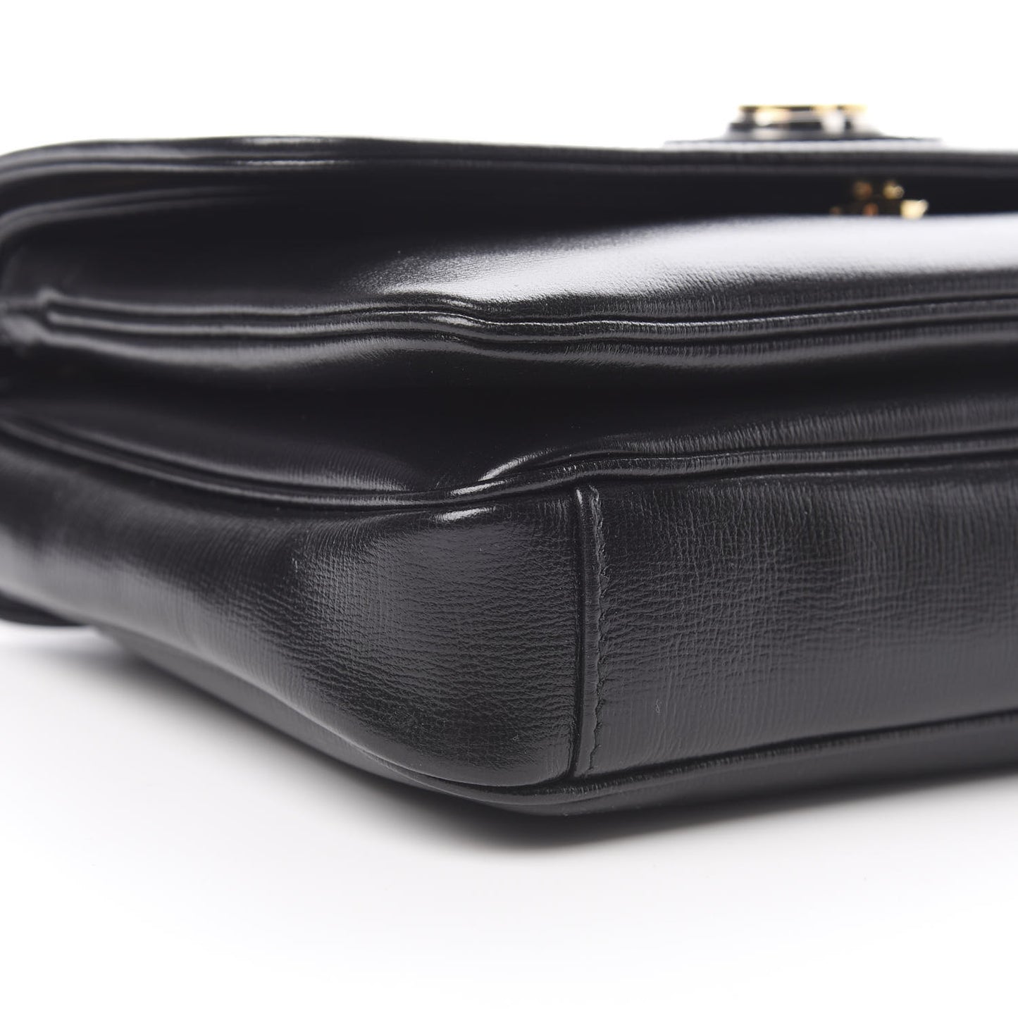 Azalea Calfskin Small Marina Chain Shoulder Bag Black