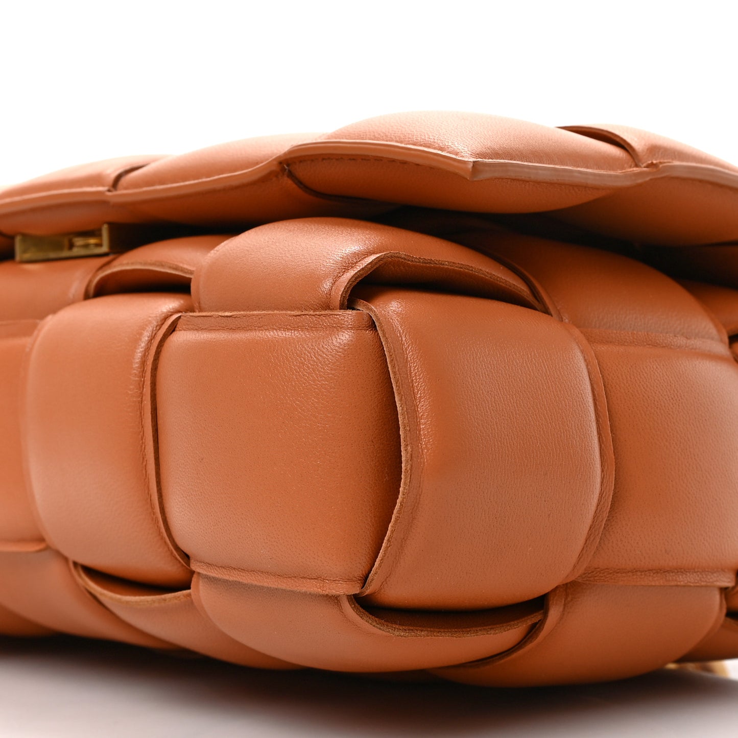 Lambskin Maxi Intreccio Padded Chain Cassette Crossbody Bag Clay