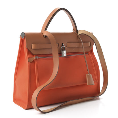 Hermes Vache Hunter Toile Herbag Zip 31 PM Capucine Fauve 3 of 8