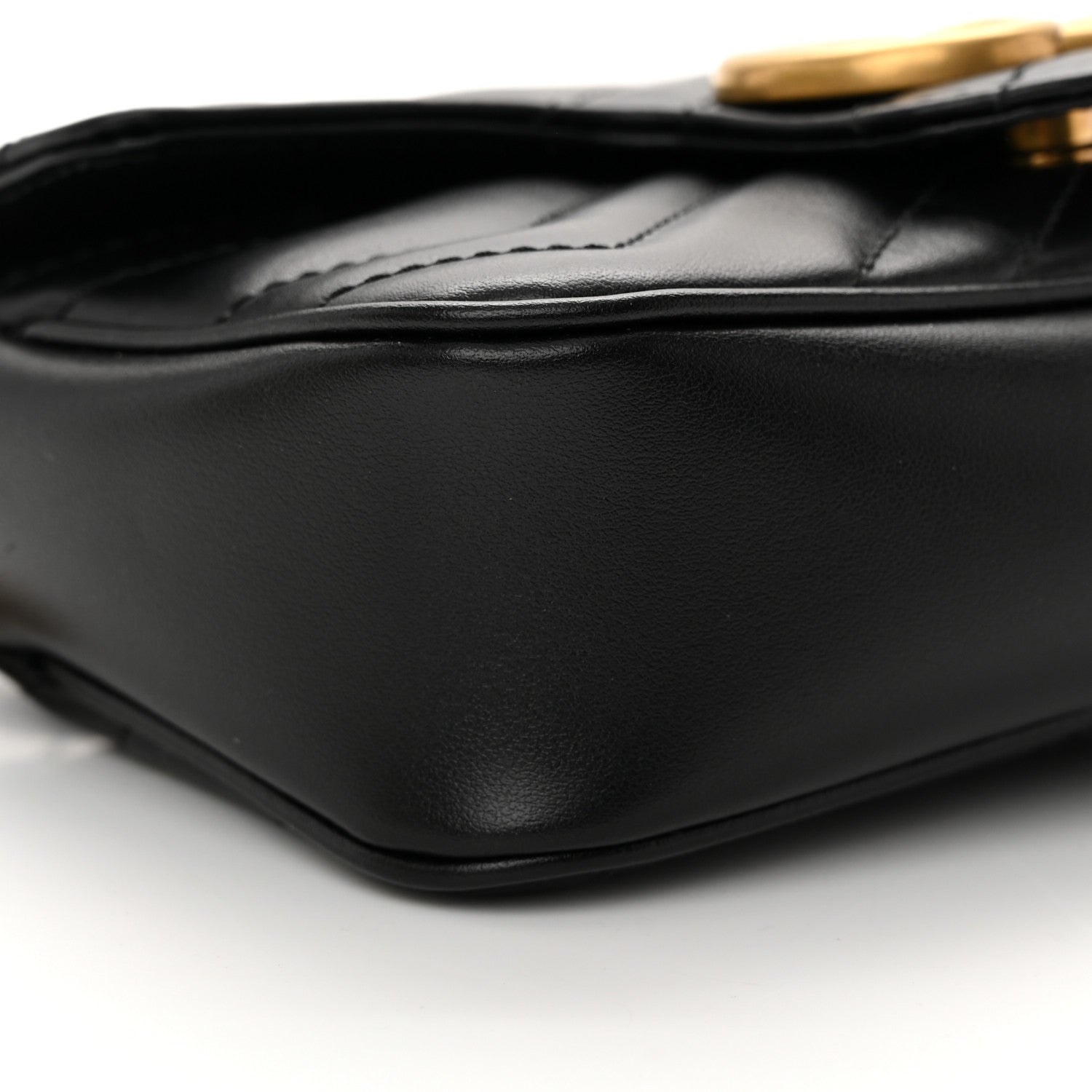 Gucci Calfskin Matelasse Super Mini GG Marmont Shoulder Bag Black 8 of 11
