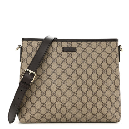 Gucci GG Plus Monogram Medium Flat Messenger Bag Dark Brown 1 of 11
