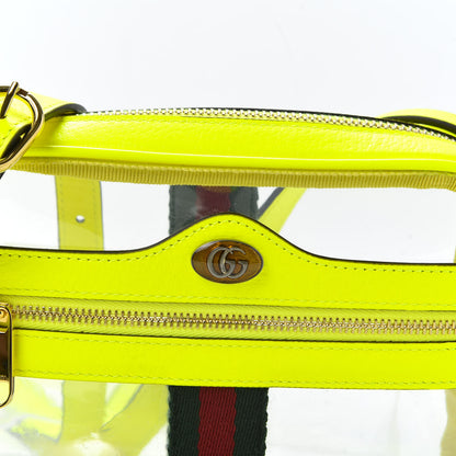 Gucci Vinyl Web Mini Ophidia Transparent Shoulder Bag Yellow Fluo 8 of 9