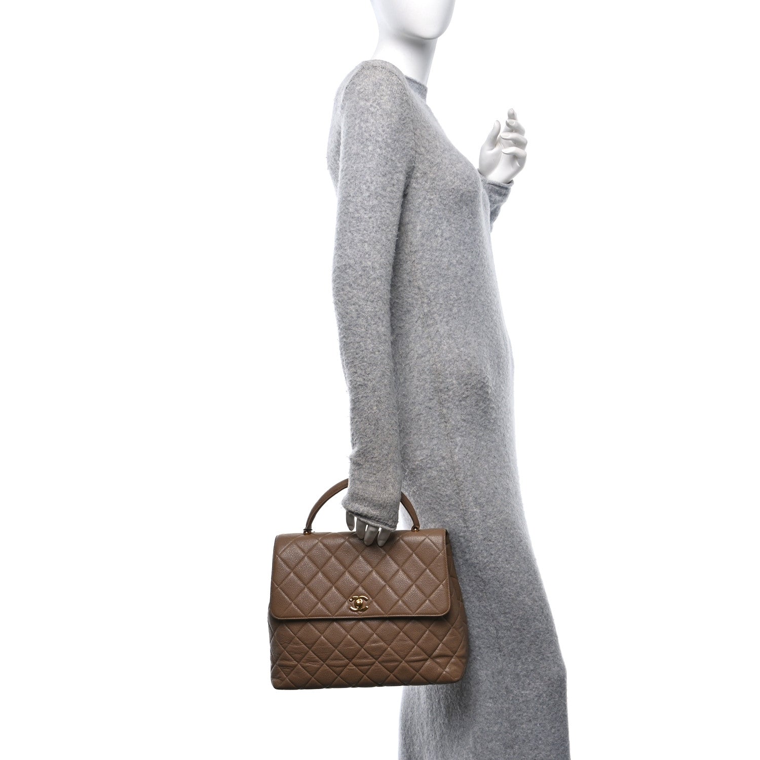 Chanel Caviar Quilted Jumbo Kelly Flap Beige 3 of 11