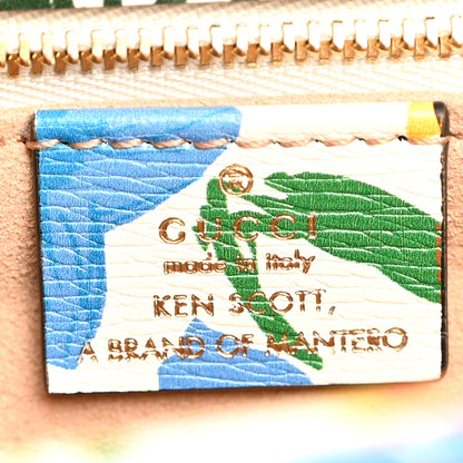 Gucci X KEN SCOTT New Shangai Calfskin Jardin D'Avril Floral Print Horsebit 1955 Shoulder Bag Ivory Pink Wild Rose 6 of 10