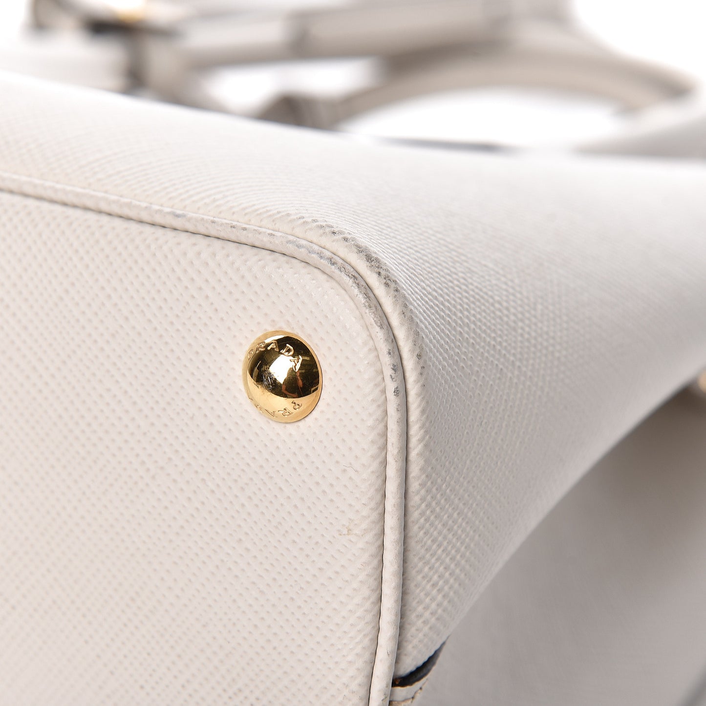 Saffiano Cuir Small Double Bag Talco Fuoco