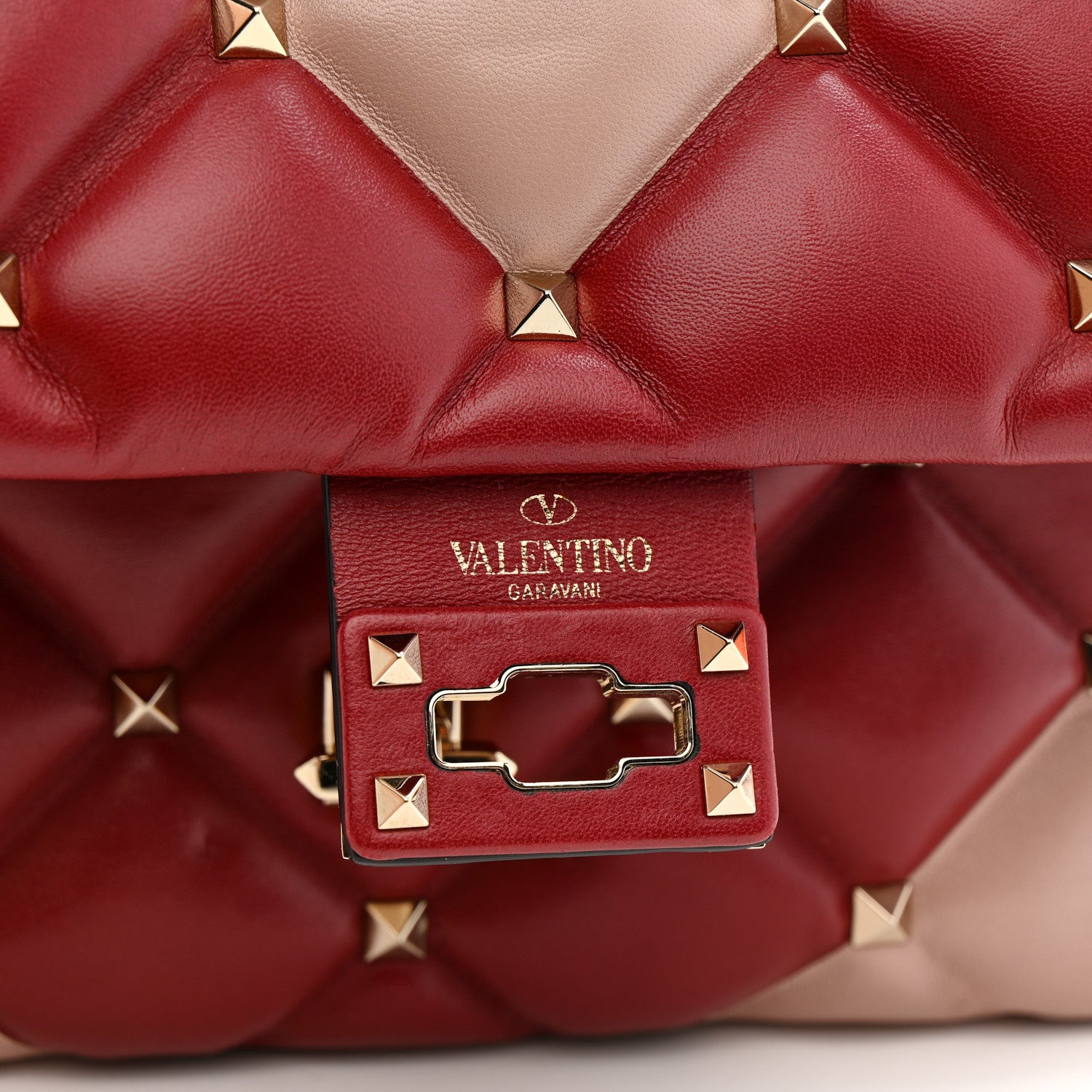 Valentino Garavani Nappa Medium Candystud Top Handle Bag Poudre Rubino 6 of 13
