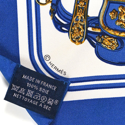Hermes Silk Brides De Gala Pocket Square Bleu Vif White Or 3 of 3