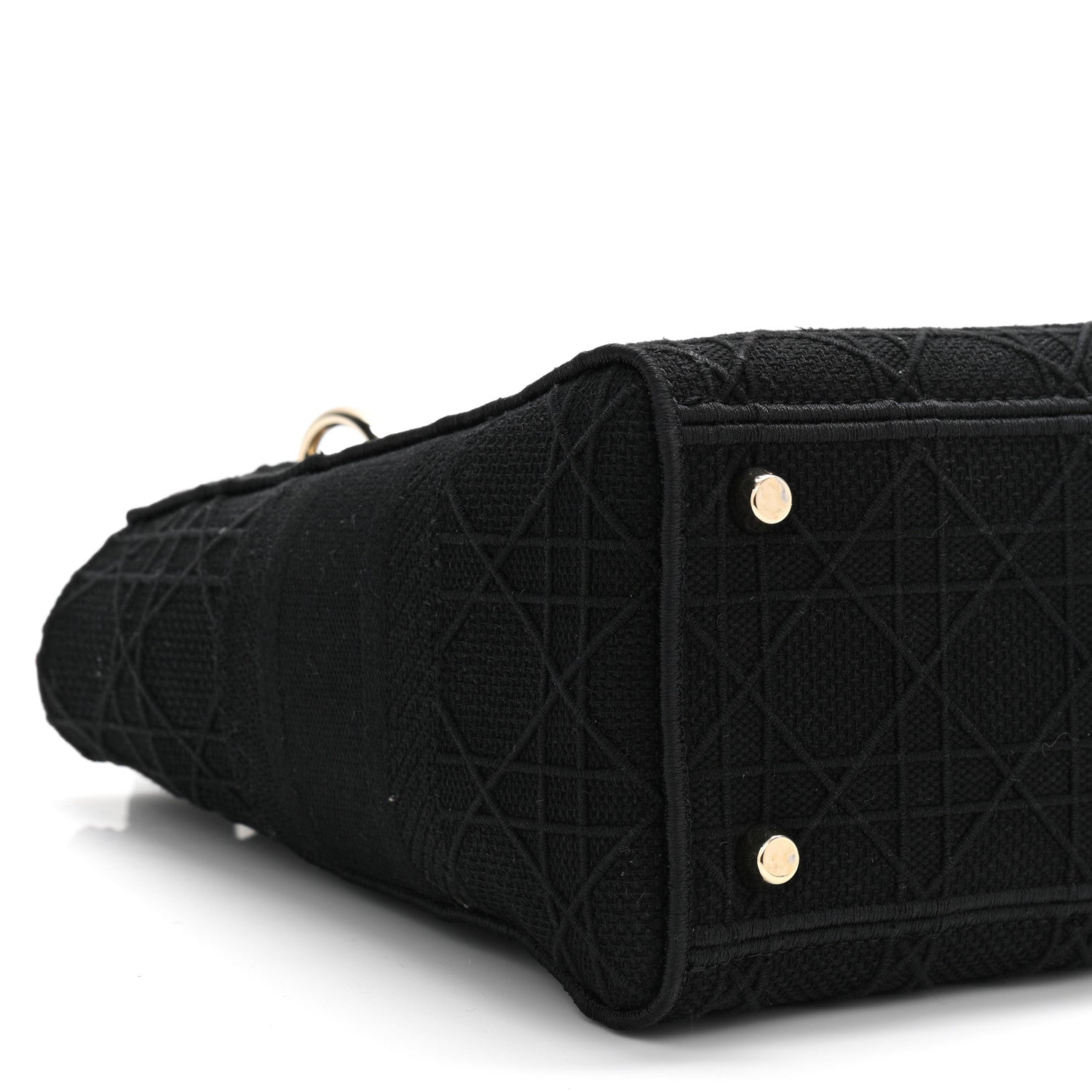 Christian Dior Canvas Embroidered Cannage Medium Lady D-Lite Black 8 of 9
