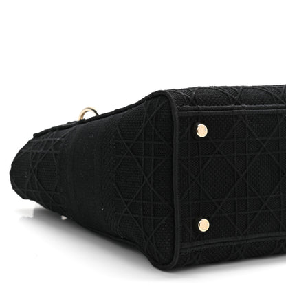 Christian Dior Canvas Embroidered Cannage Medium Lady D-Lite Black 8 of 9