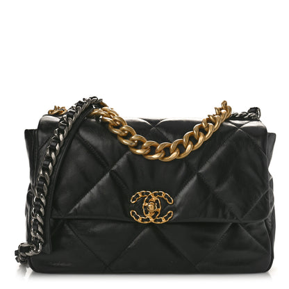 Chanel Lambskin Quilted Large Chanel 19 Flap Black 1 of 9