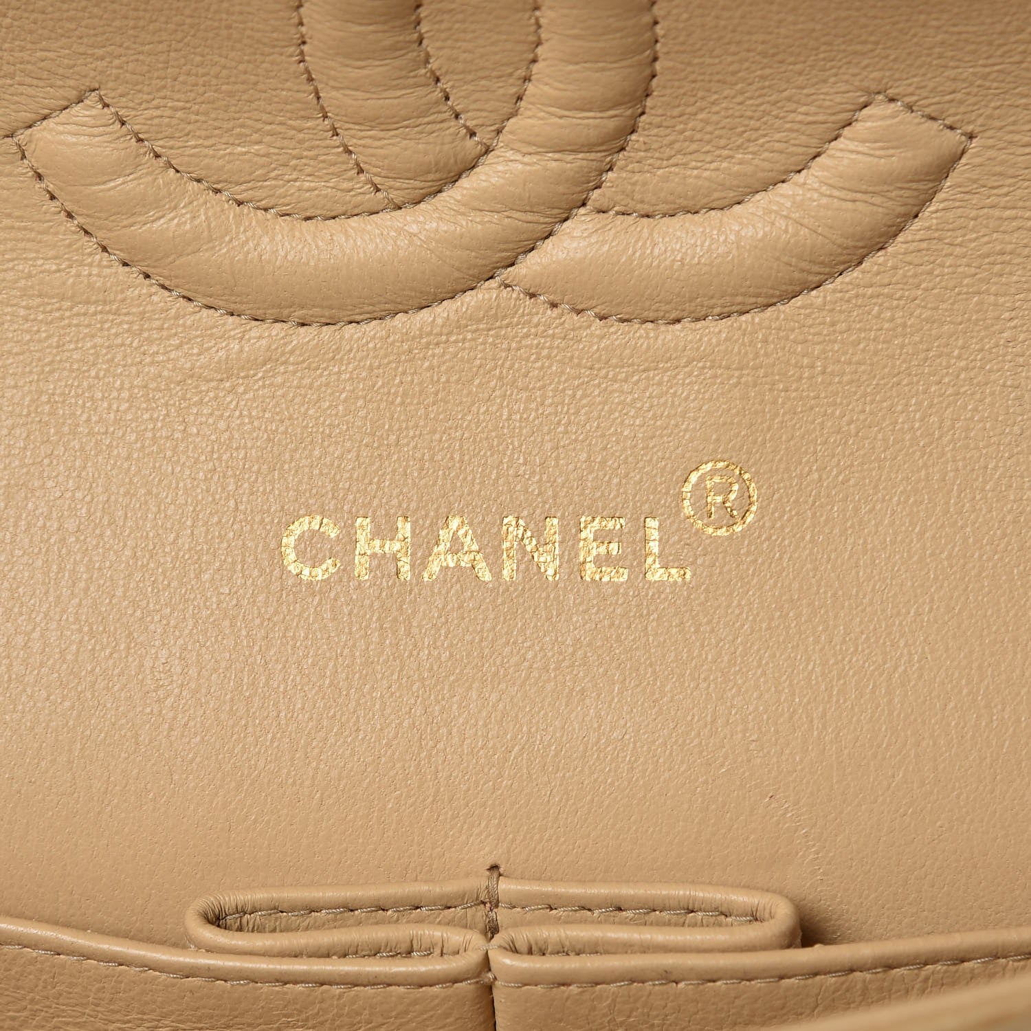 Chanel Lambskin Quilted Medium Double Flap Beige 9 of 20