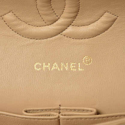 Chanel Lambskin Quilted Medium Double Flap Beige 9 of 20