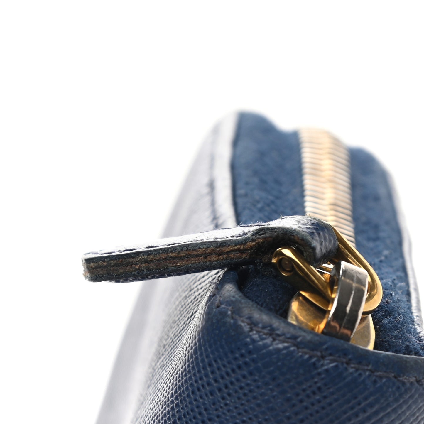 Saffiano Fiocco Bow Zip Around Wallet Bluette