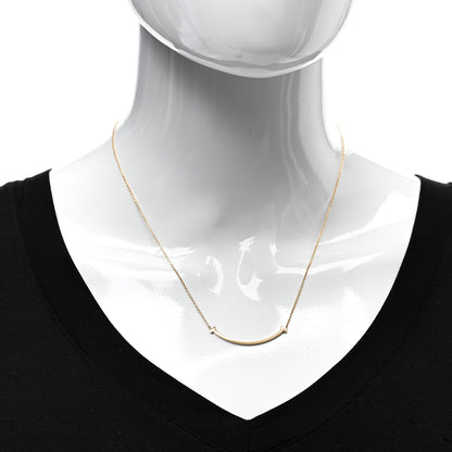 Tiffany 18K Yellow Gold Small T Smile Pendant Necklace 2 of 5