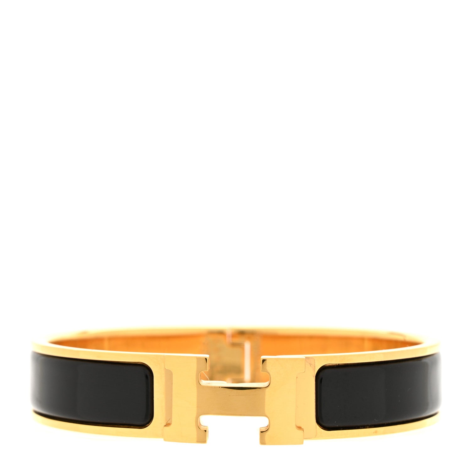 Hermes Enamel Narrow Clic Clac H Bracelet PM Black 1 of 4