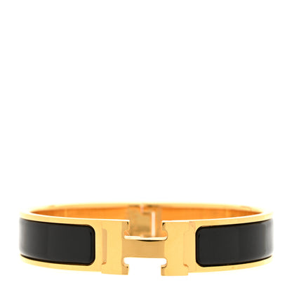 Hermes Enamel Narrow Clic Clac H Bracelet PM Black 1 of 4