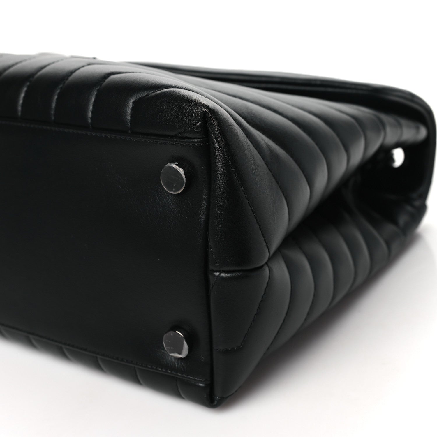 Saint Laurent Calfskin Y Quilted Monogram Monochrome Large Loulou Chain Satchel Black 10 of 11