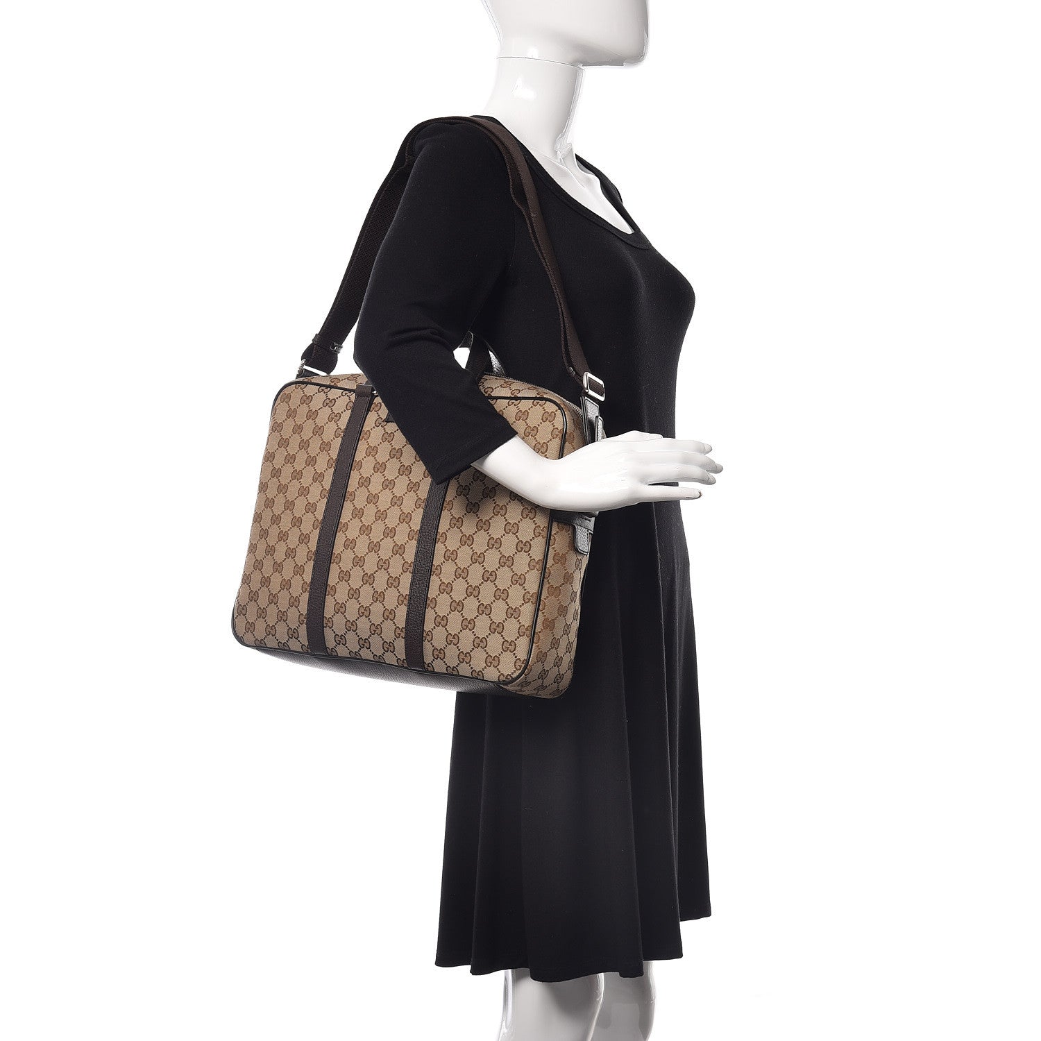 Gucci Monogram Briefcase Dark Brown 2 of 15