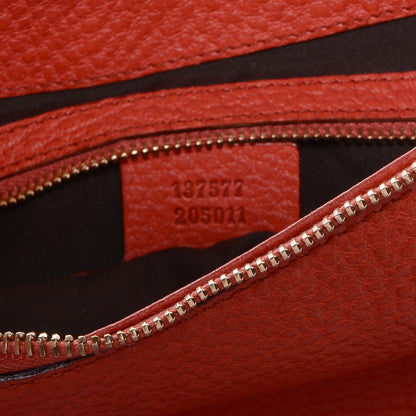Gucci Pebbled Leather Bamboo Ring Hobo Red 7 of 7