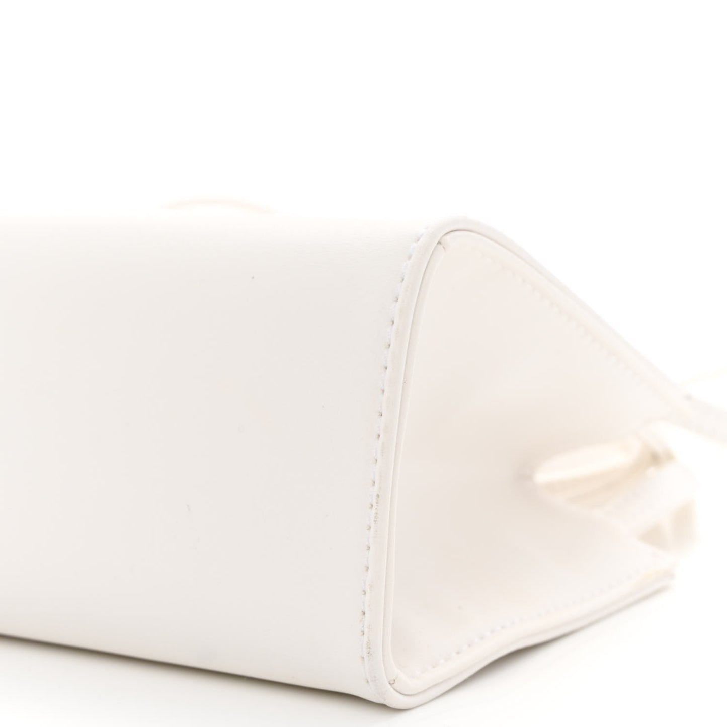 Vegan Leather Small Shopping Bag White