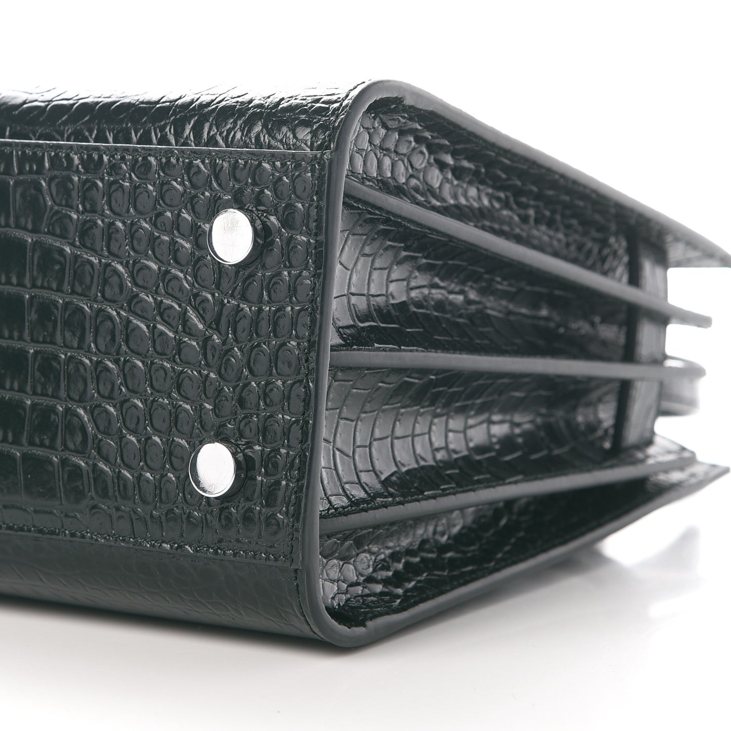 Calfskin Crocodile Embossed Baby Sac De Jour Dark Leaf